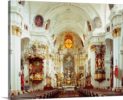 Austria, Wachau, Durnstein, inside view of the church