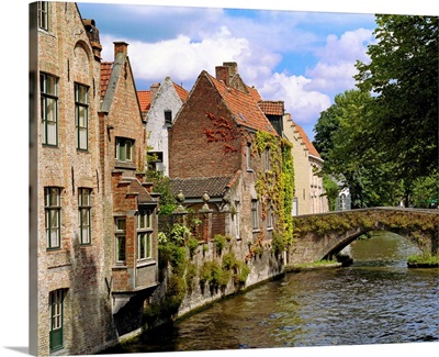 Belgium, Bruges, Canal and houses
