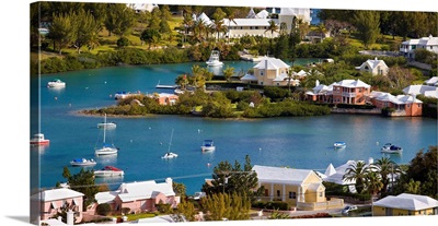 Bermuda, Warwick Parish, View of Riddell's Bay from Gibbs Hill Lighthouse