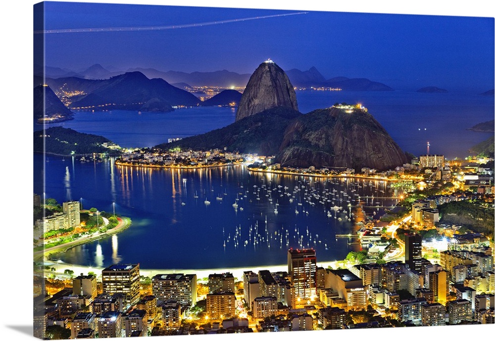 Brazil, Rio de Janeiro, Atlantic ocean, Rio de Janeiro, Baia de Guanabara, Flamengo, Botafogo and Sugarloaf Mountain
