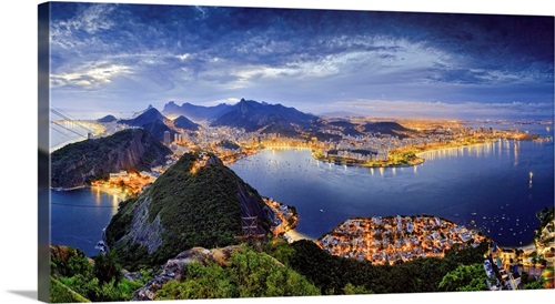 Panorama of Rio de Janeiro Guanabara Brasil RPPC Real Photo Postcard Brazil