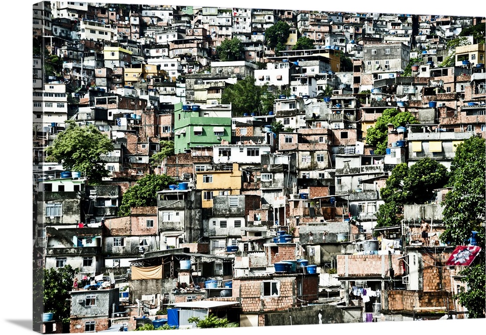 Brazil, Rio de Janeiro, View of Rocinha Favela.