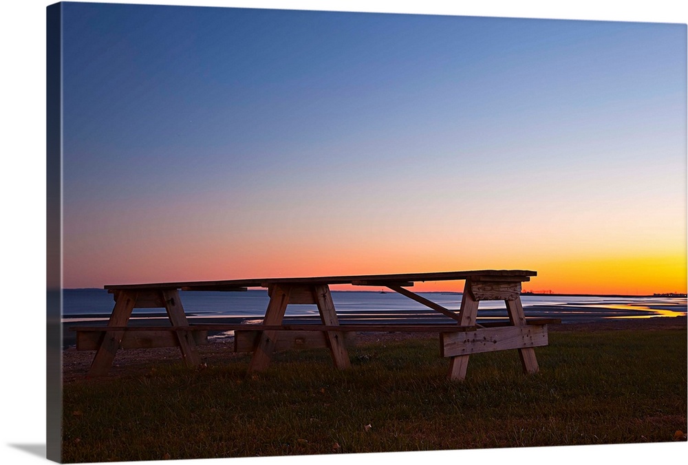 Bridgeport, Connecticut, beach scene at night