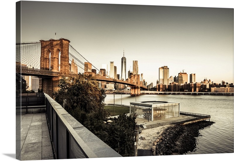 Brooklyn, Dumbo, View Peels Prints, Lower Great Framed Manhattan | Canvas Skyline Big One Prints, Of With World Canvas Trade The Wall Center Art, Wall