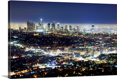 CA, Los Angeles, View towards Downtown LA from Griffith Observatory
