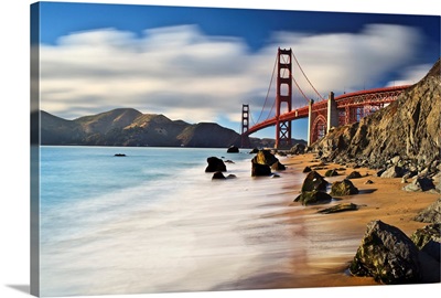 California, Golden Gate Bridge, View from Marshall bridge