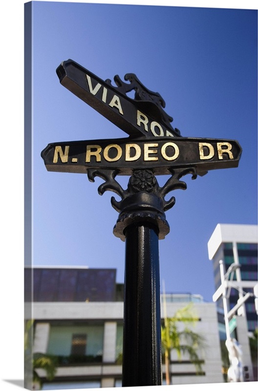 Rodeo Drive Via Rodeo Beverly Hills California Street Sign Photo Black Wood Framed Art Poster 20x14 Latitude Run