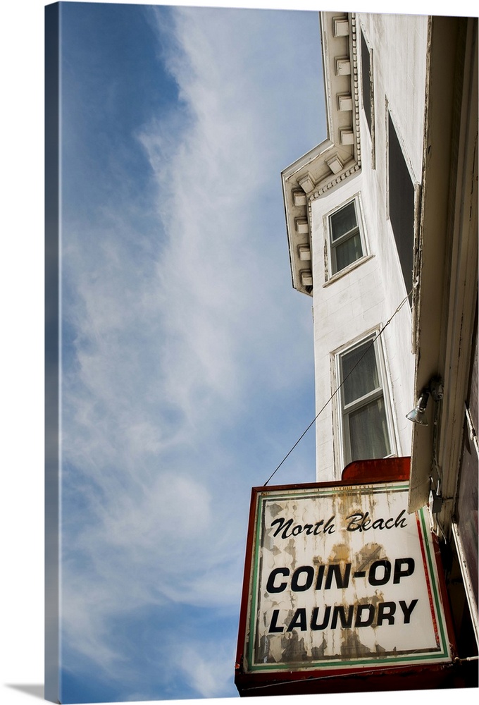 California, San Francisco, Coin Op laundry, Launderette sign