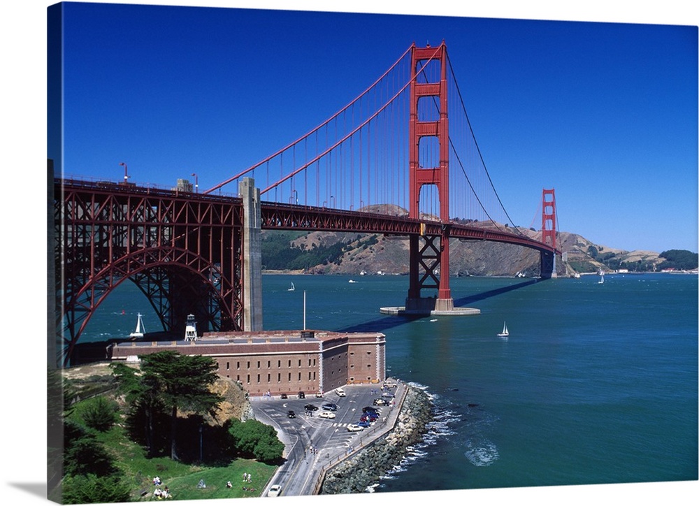 United States, USA, California, San Francisco, Golden Gate Bridge, The  bridge and Fort Point