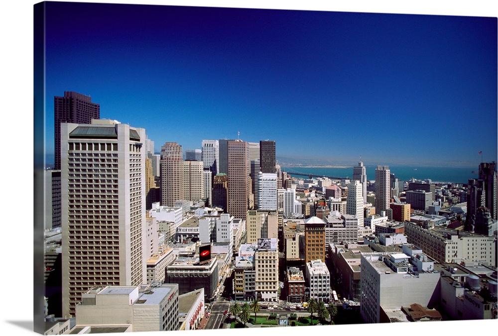 United States, USA, California, San Francisco, Union Square and the city from St. Francis Hotel