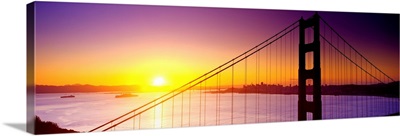 California, San Francisco, View of the Bridge and the skyline at dawn