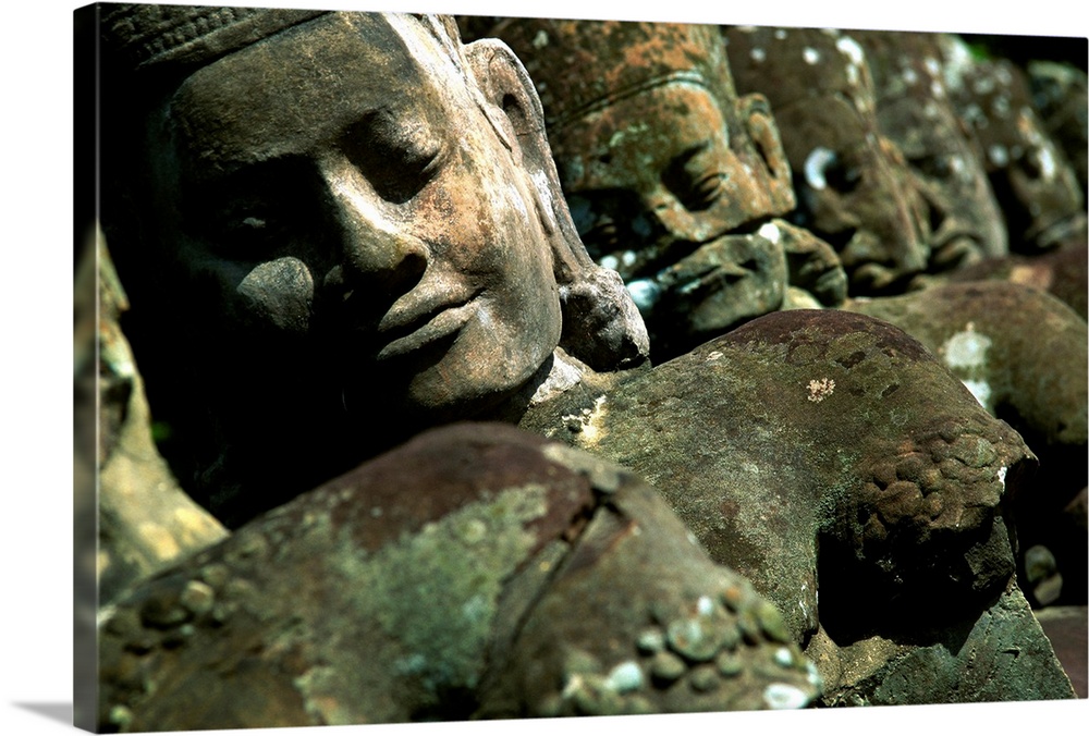 Cambodia, Angkor, Ancient statue in Angkor