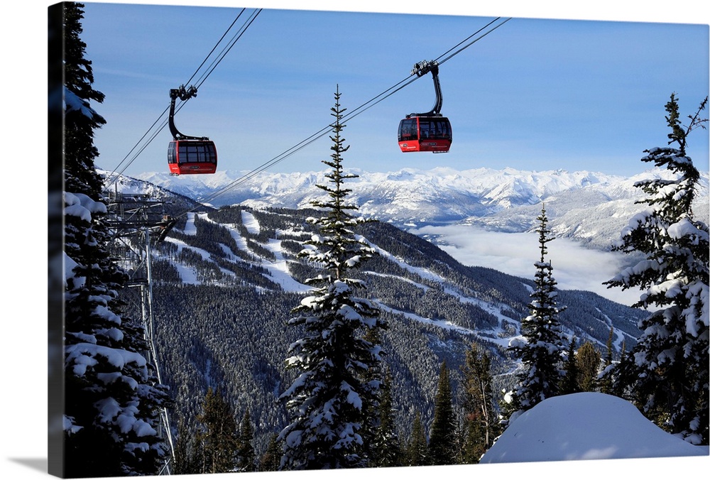 Canada, British Columbia, Gondola and the Whistler mountain ski area