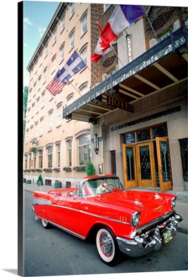 Canada, Quebec, Quebec City, Antique car parked on the street