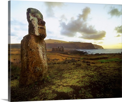 Chile, South America, Easter Island, Rapa Nui National Park, Ahu Tongariki, Moai statues