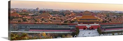 China, Beijing, Forbidden City, Panoramic view of the city from Jingshan Park hill