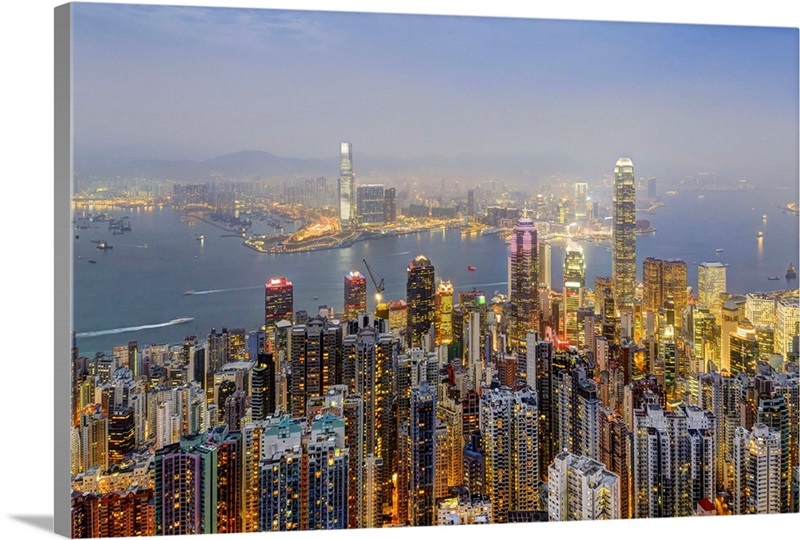 China, Hong Kong, Hong Kong island, View from Victoria Peak Wall Art ...