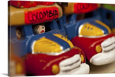 Colombia, Bogota, Gift shop souvenirs, Chiva Bus