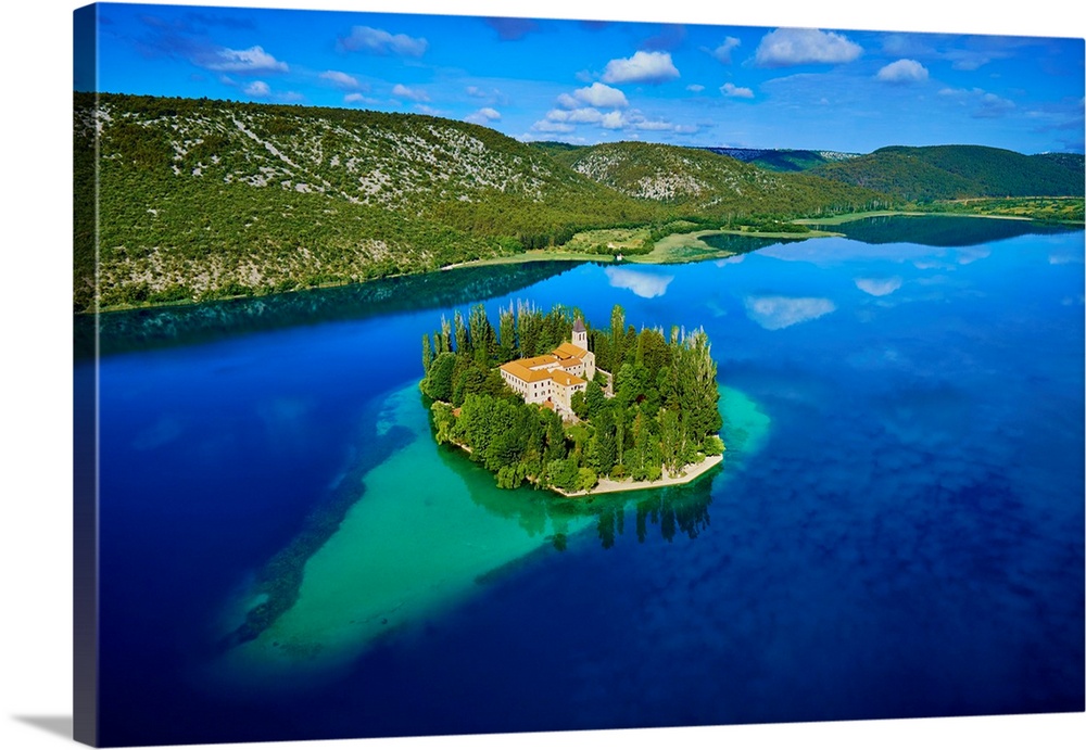 Croatia, Dalmatia, Krka National Park, Sibenik-Knin, Krka National Park, Roman Catholic Franciscan monastery, Visovac.