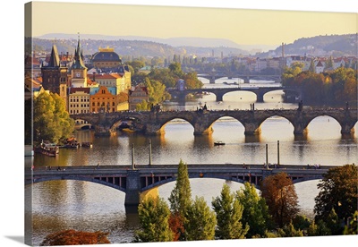 Czech Republic, Central Bohemia Region, Prague, Charles Bridge, Vltava