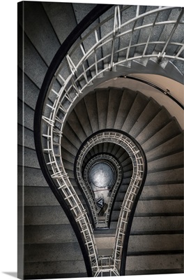 Czech Republic, Prague, Bohemia, Stare Mesto, Spiral Staircase At House Of Black Madonna