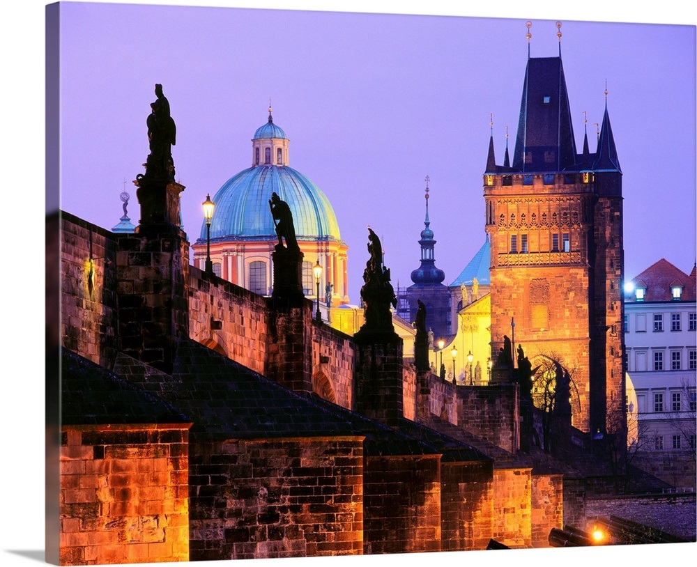 Czech Republic, Prague, Charles Bridge Wall Art, Canvas Prints, Framed
