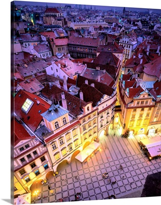 Czech Republic, Prague, Old town square, view from above