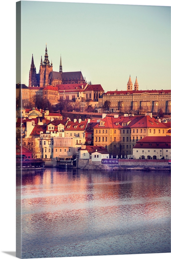 Czech Republic, Central Bohemia Region, Vltava, Prague, Hradcany Castle, Saint Vitus Cathedral, Charles Bridge across Vlta...