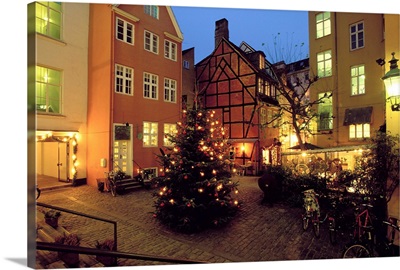 Denmark, Copenhagen, Courtyard located in Pistolstraede