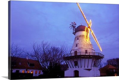 Denmark, Svendborg, Windmill, Christmas decoration