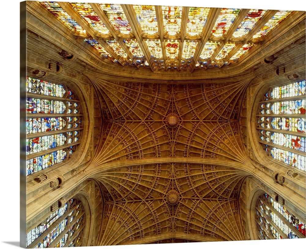 United Kingdom, UK, England, Cambridge, King's College, inside view of the chapel