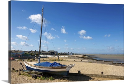 England, Kent, Whitstable, Boat on the beach