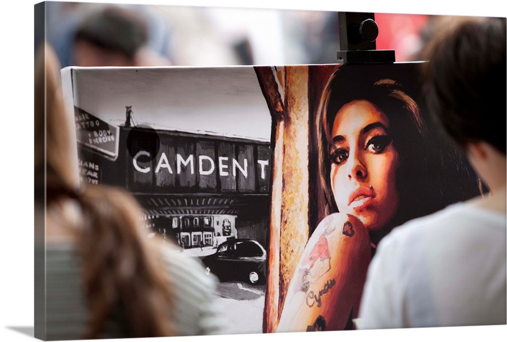 England, London, Camden Town, Amy Winehouse painting.