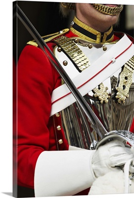 England, London, Horse guard uniform at the changing of the Guard Parade