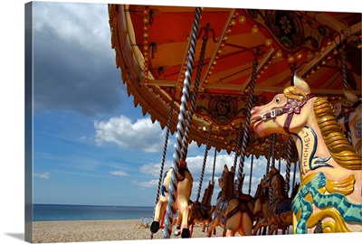 England, Sussex, Brighton, carousel on the beach