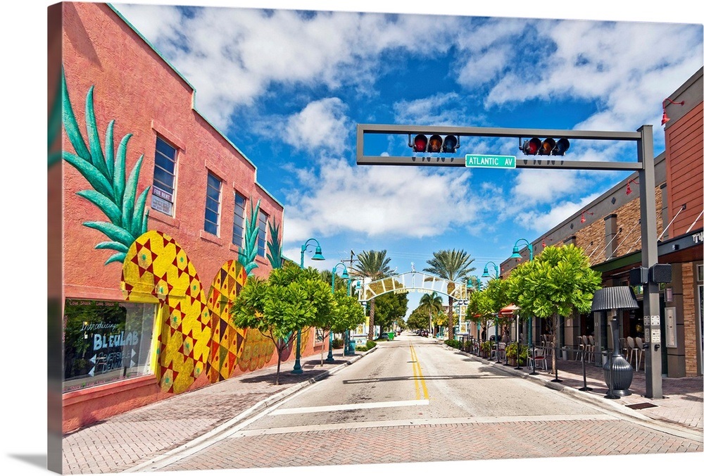 Florida, Delray Beach, Atlantic Avenue, Scenic murals Wall Art, Canvas