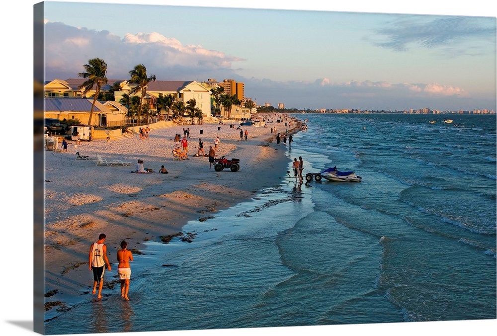 Florida, Fort Myers beach, The beach at sunset Wall Art, Canvas Prints