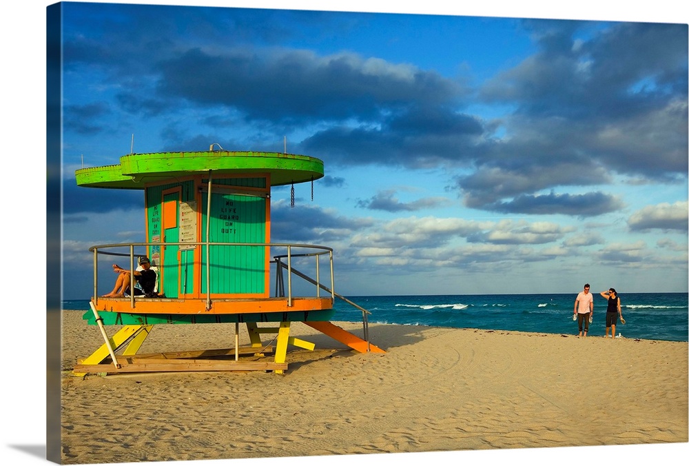 United States, USA, Florida, Miami, Miami Beach, lifeguard beach hut