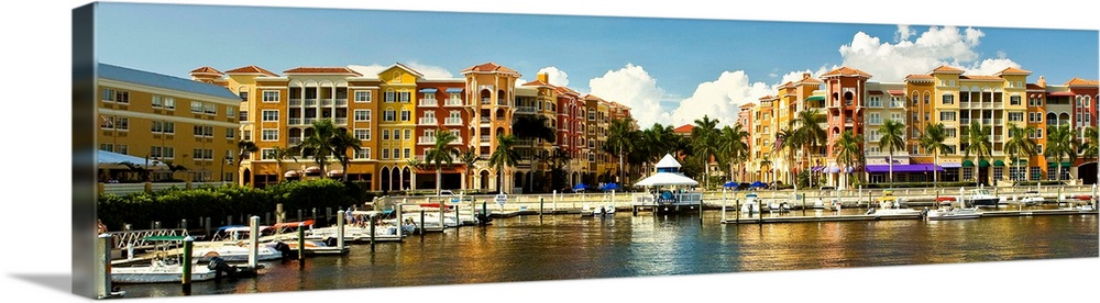 Florida, Naples, Bayfront buildings and marina.