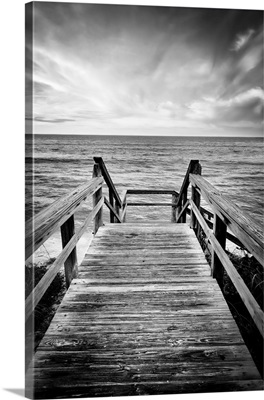 Florida, South Florida, Lantana, Wooden Staircase Leading To Beach