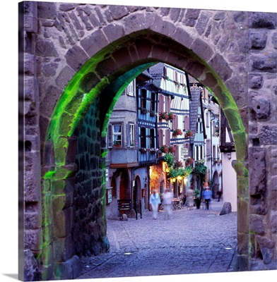 France, Alsace, Riquewihr village, main street