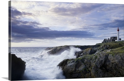 France, Brittany, Atlantic ocean, Finistere, Pointe Saint-Mathieu, lighthouse