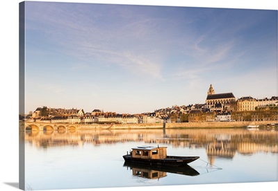 France, Centre, Loire Valley, Blois, River Loire And Blois Cathedral
