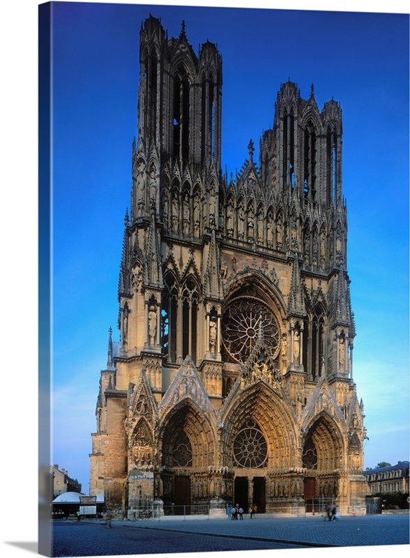 Gothic Arches of the Notre-Dame de Reims Cathedral Throw Pillow by