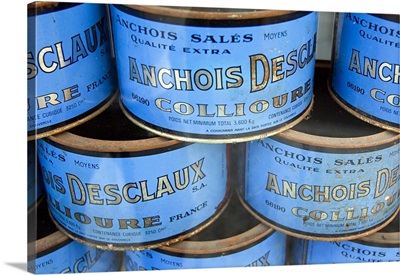 France, Languedoc-Roussillon, Collioure town, Desclaux anchovy factory