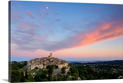 France, Provence, Saint-Paul-de-Vence illuminated at dusk