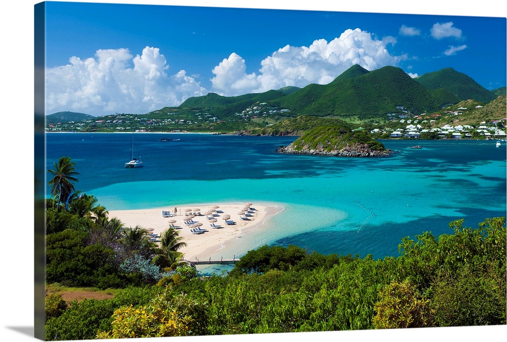 French Antilles, French West Indies, beach of Pinel island and the St Martin island