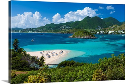 French Antilles, French West Indies, beach of Pinel island and the St Martin island