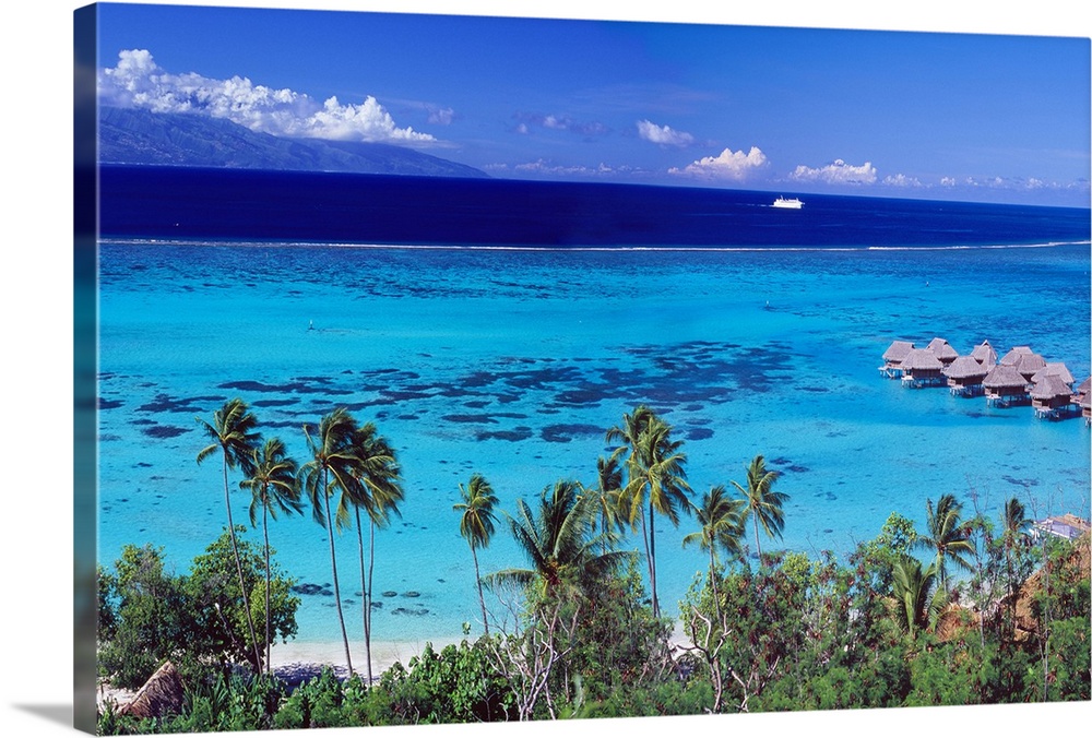 French Polynesia, Polyn.sie fran.aise, Society Islands, Iles de la Soci.t., Moorea, Teavaro beach