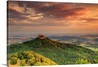 Germany, Baden-Wurttemberg, Burg Hohenzollern, The Castle At Sunrise